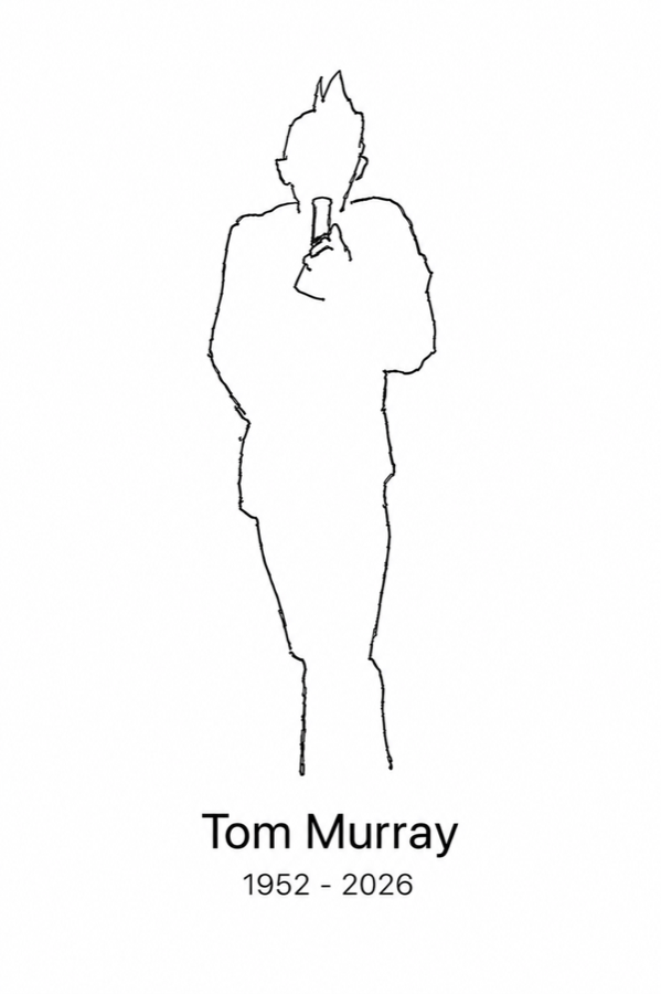 Line drawing memorial for Tom Murray, 1952 to 2026